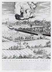 Een sectie van een kaart van Milaan, 1640